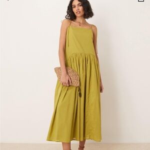 Asos Elegant Olive Green Sleeveless Dress